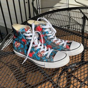 pomegranate high top converse